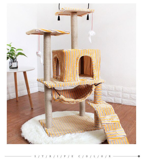Pet Cat Climber Multi-layer Luxury Furniture Cat Scratching Post Climbing Tree Jumping Frame Toy with Ladder Cats House Supplies