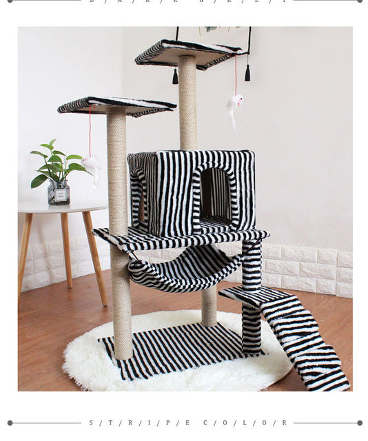Pet Cat Climber Multi-layer Luxury Furniture Cat Scratching Post Climbing Tree Jumping Frame Toy with Ladder Cats House Supplies