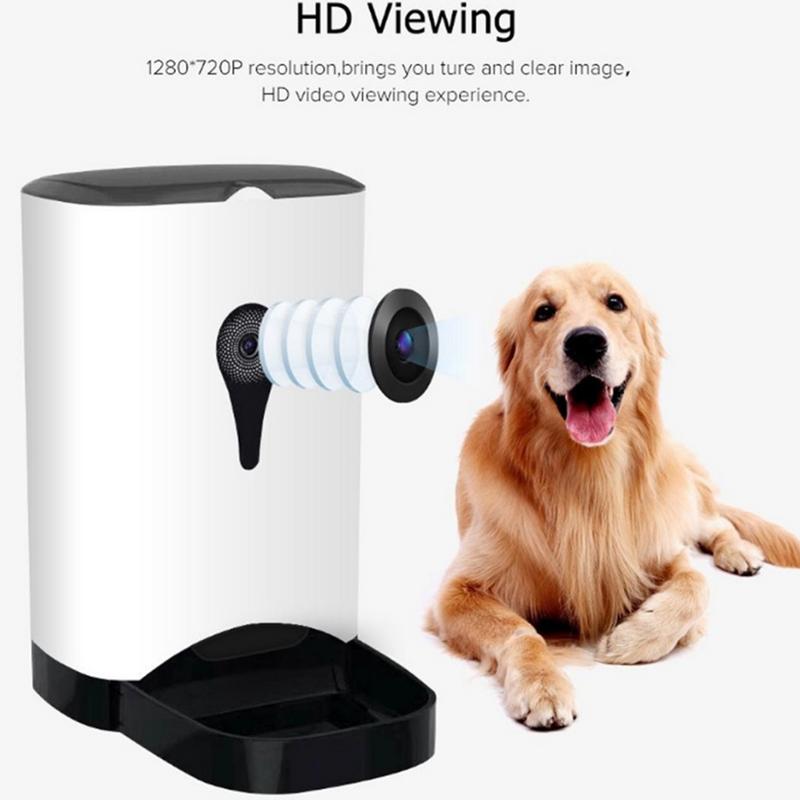 Pet Intelligent Automatic Feeder With WiFi Remote Control With Video Monitors Rechargeable Suitable For Dogs Cats Innovative