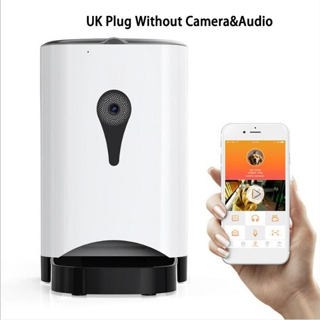 Pet Intelligent Automatic Feeder With WiFi Remote Control With Video Monitors Rechargeable Suitable For Dogs Cats Innovative