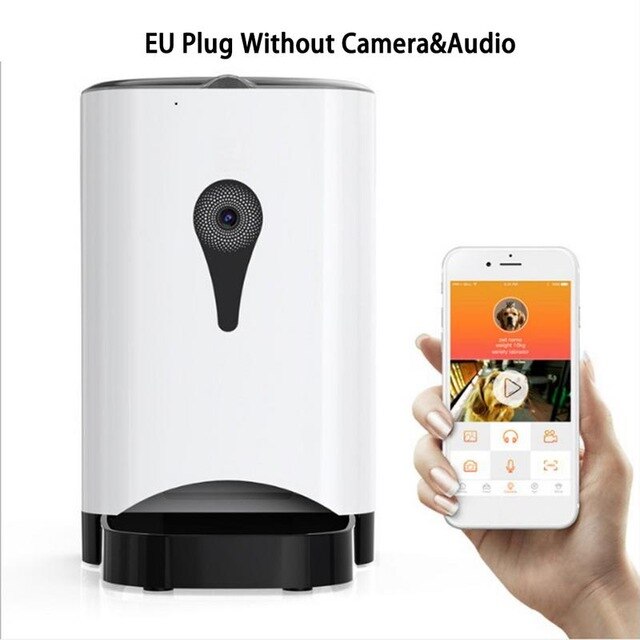 Pet Intelligent Automatic Feeder With WiFi Remote Control With Video Monitors Rechargeable Suitable For Dogs Cats Innovative