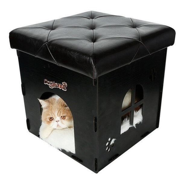 Cat House Foldable Home Leisure Stool Washable House For Cat Pet Summer Keep Warm Storage Stools With Cotton Pad Load 150kg
