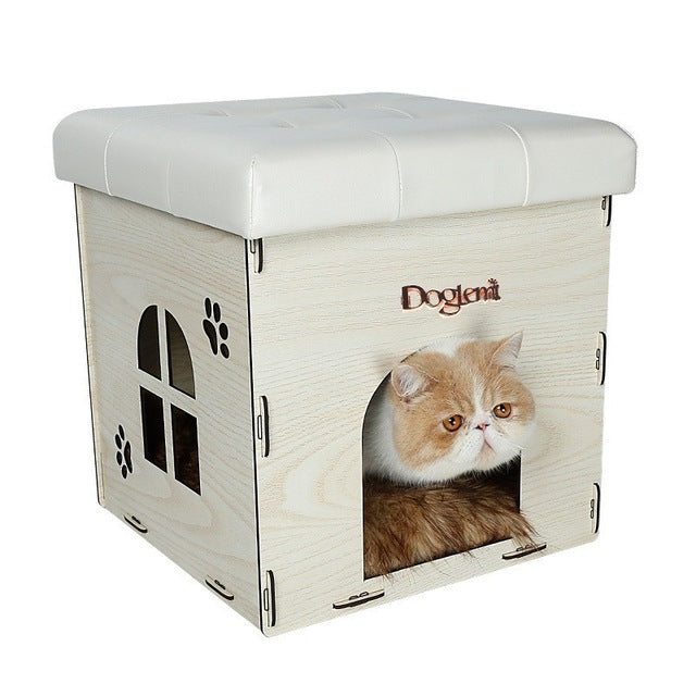 Cat House Foldable Home Leisure Stool Washable House For Cat Pet Summer Keep Warm Storage Stools With Cotton Pad Load 150kg