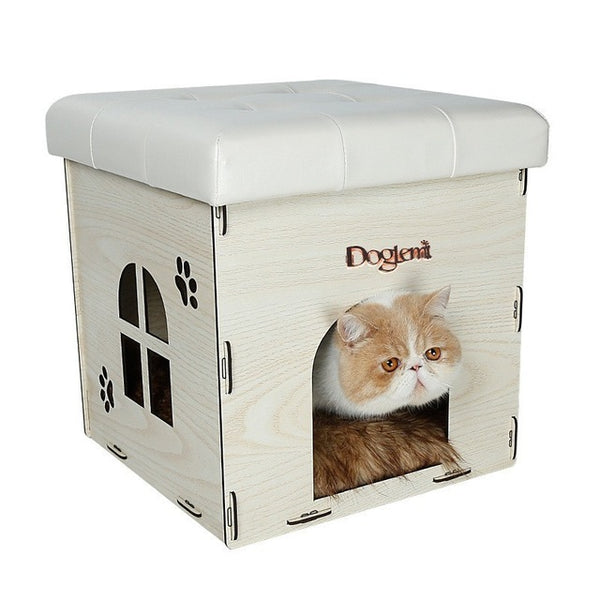 Cat House Foldable Home Leisure Stool Washable House For Cat Pet Summer Keep Warm Storage Stools With Cotton Pad Load 150kg