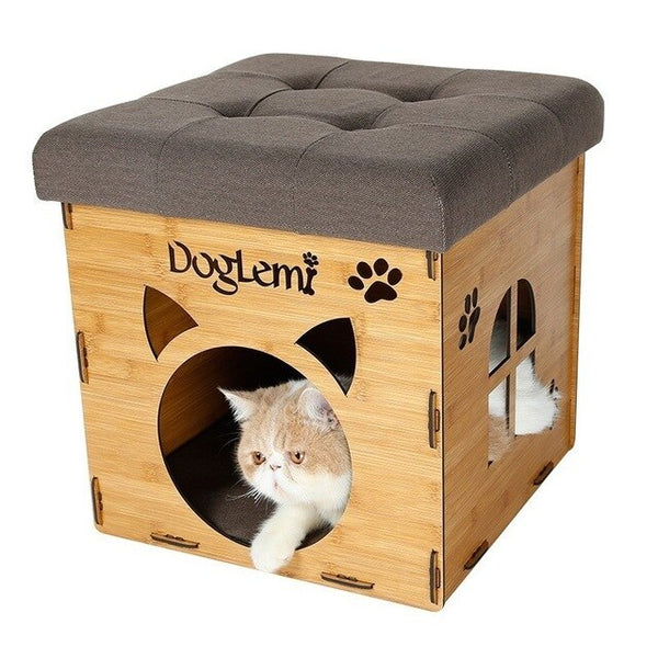 Cat House Foldable Home Leisure Stool Washable House For Cat Pet Summer Keep Warm Storage Stools With Cotton Pad Load 150kg