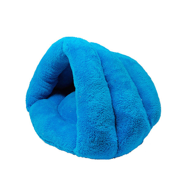 Winter Cat Bed Cave Warming Pet Sleeping Bag For Small Dog Kitty Hamster Soft Mat Washable Cats Nest Pink Plush Kitten Houses