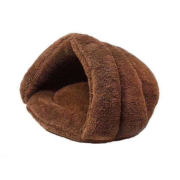 Winter Cat Bed Cave Warming Pet Sleeping Bag For Small Dog Kitty Hamster Soft Mat Washable Cats Nest Pink Plush Kitten Houses