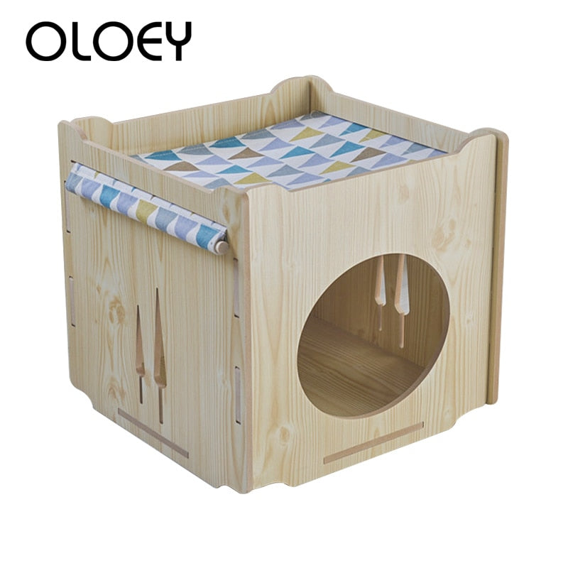 Original Toys for Cats House Big Cat Climbing Furniture Scratch Post Cat Jumping Toy with Ladder for Kittens Pet House Play