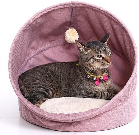 CAWAYI KENNEL Steel Wire Pet Cat Worm House Nest with Toys Collapsible Cat Nest Play With Ball  Cat Play Tunnel for Cat D1447
