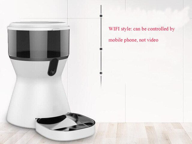 Fashion Smart Automatic Feeder Dogs Cat Food Rechargable Video Monitor Automatic Pet Feeder 4L Wifi Remote Control Pet Feeder