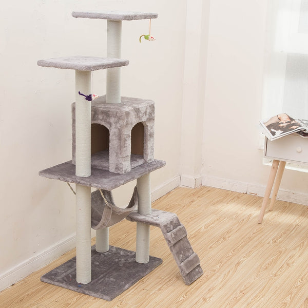 Pet Supplies Cat Toy Climbing Frame Cat Scratch Board Tree Nest Hammock 23S Cat Tunnel Tower Velvet Good Quality cage