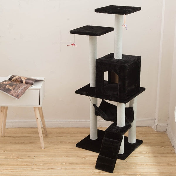 Pet Supplies Cat Toy Climbing Frame Cat Scratch Board Tree Nest Hammock 23S Cat Tunnel Tower Velvet Good Quality cage