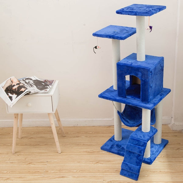 Pet Supplies Cat Toy Climbing Frame Cat Scratch Board Tree Nest Hammock 23S Cat Tunnel Tower Velvet Good Quality cage