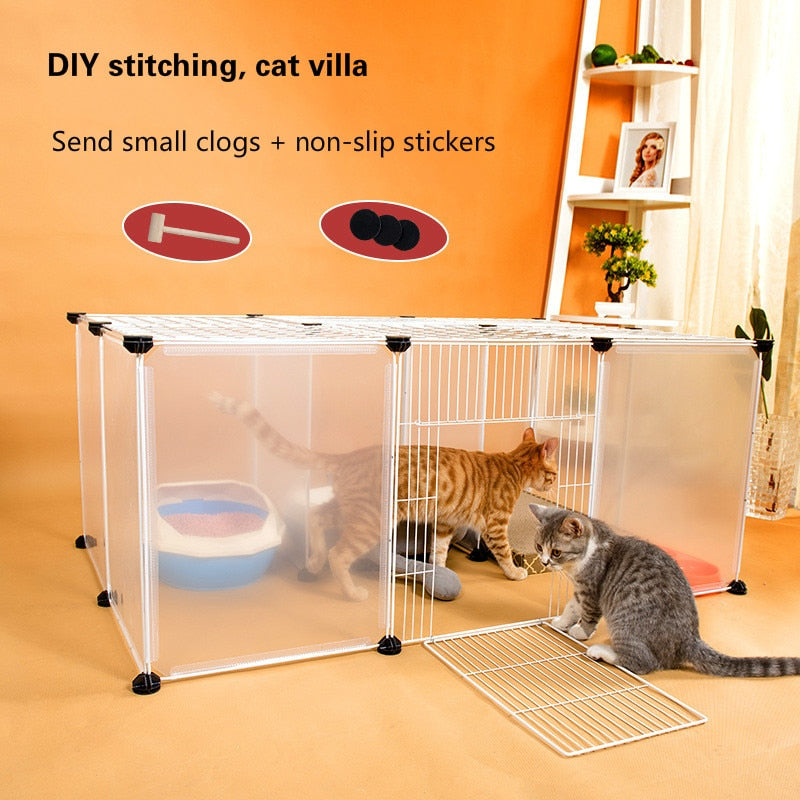 Cat cage home cat villa large house double litter fence anti-jump indoor isolation