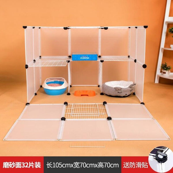 Cat cage home cat villa large house double litter fence anti-jump indoor isolation